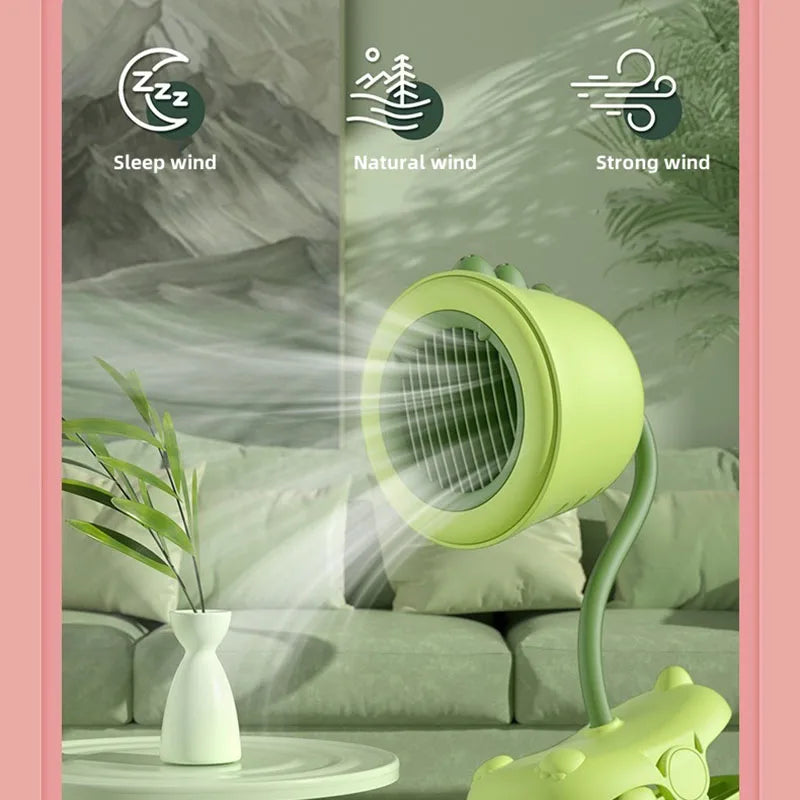 Baby Stroller Portable Fan USB Rechargeable Desktop Electric Fans 3 Speed Wind Automatic Rotary Fan Mosquito Repellent