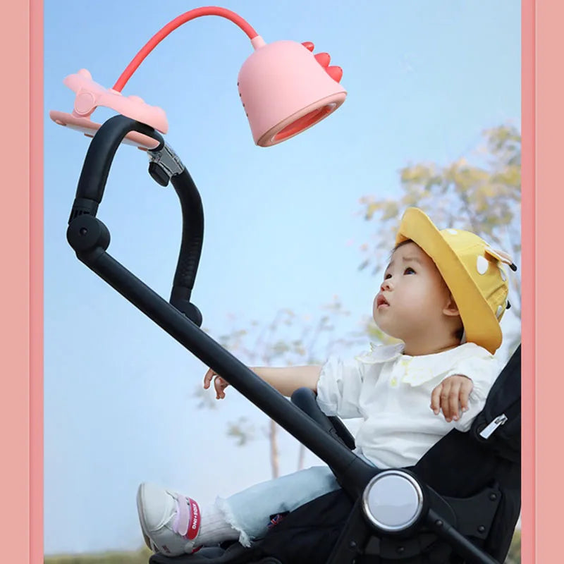 Baby Stroller Portable Fan USB Rechargeable Desktop Electric Fans 3 Speed Wind Automatic Rotary Fan Mosquito Repellent