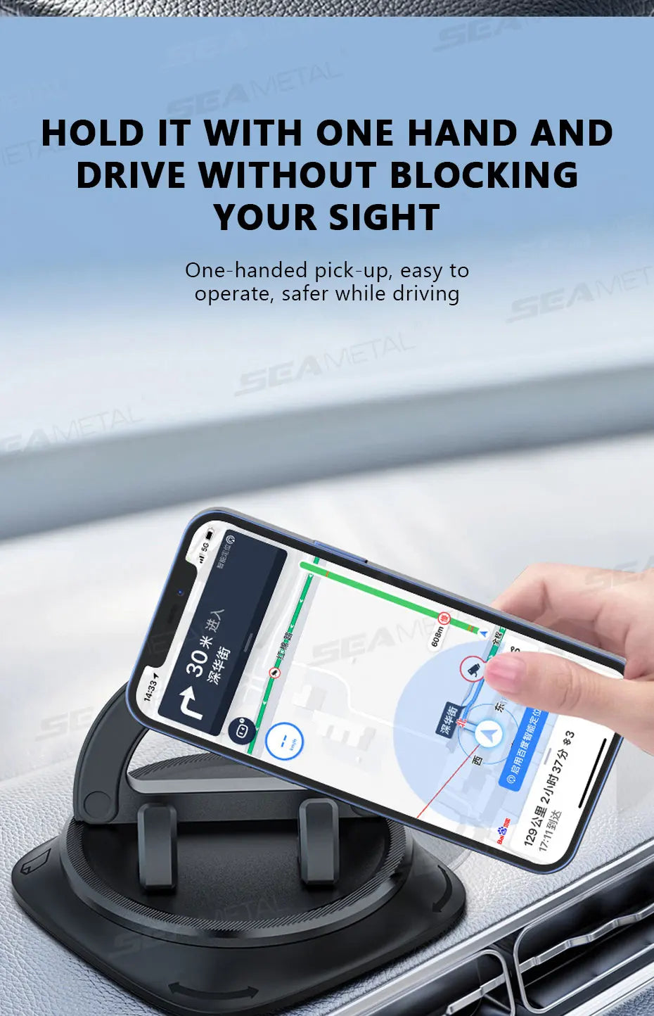BLALION 360° Rotation Car Phone Holder Mat Pad Dashboard Automatic Clamping Anti Slip Anti bumping Stand For Phone GPS Bracket