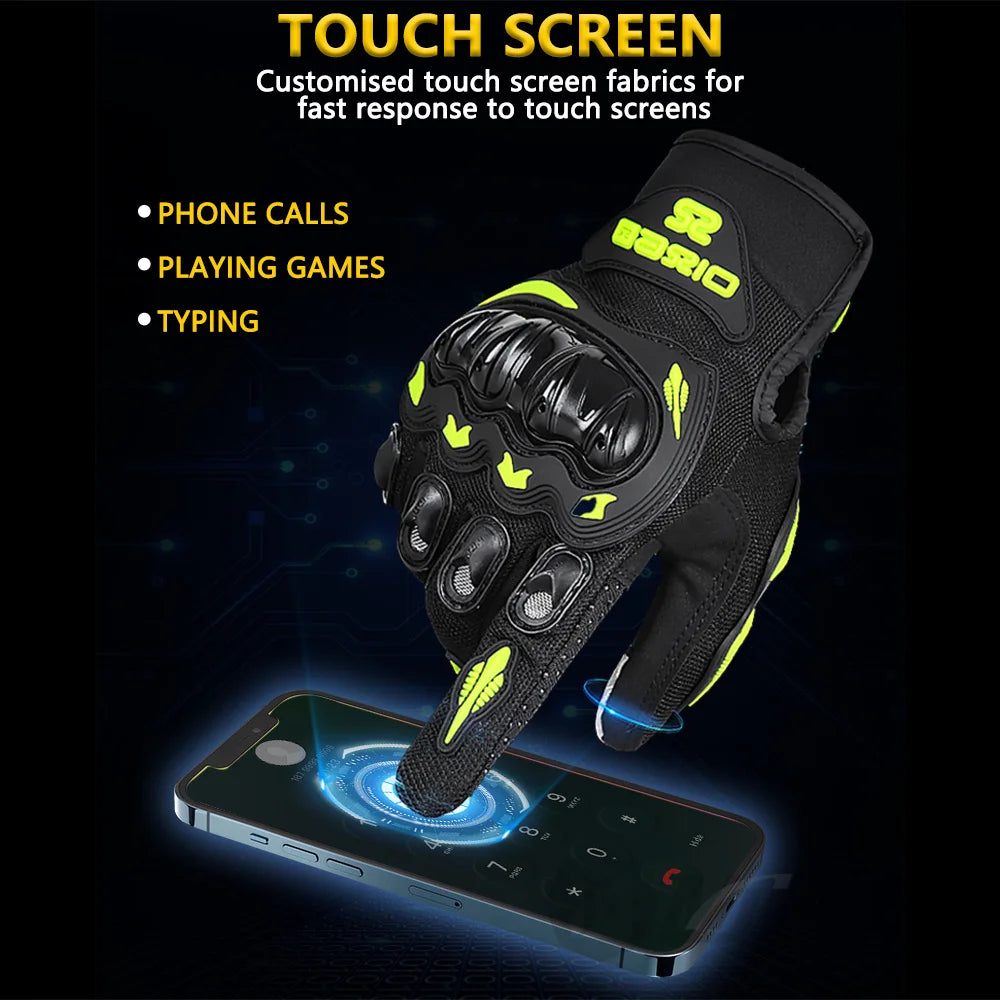 New Off-road Motorcycle Gloves Wearable Breathable Motocross Racing Gloves Touch Screen Biker Cycling Summer Guantes Moto Luvas