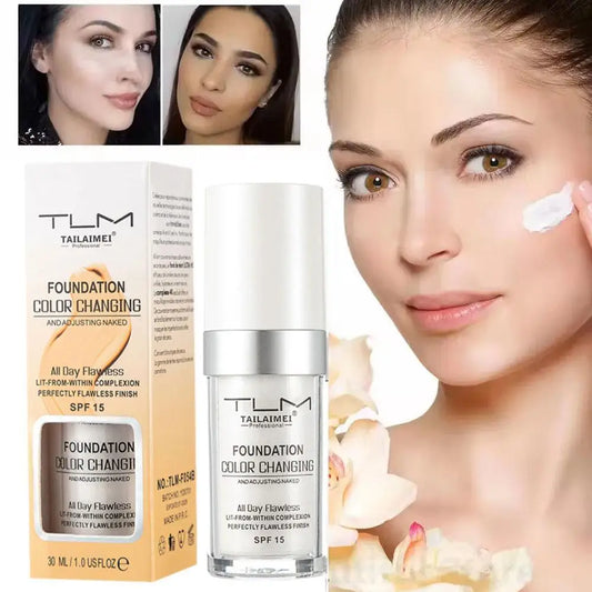 Magic Color Changing Liquid Foundation Matte Long-lasting Moisturizing Foundation Brightens Full Coverage Concealer Foundation
