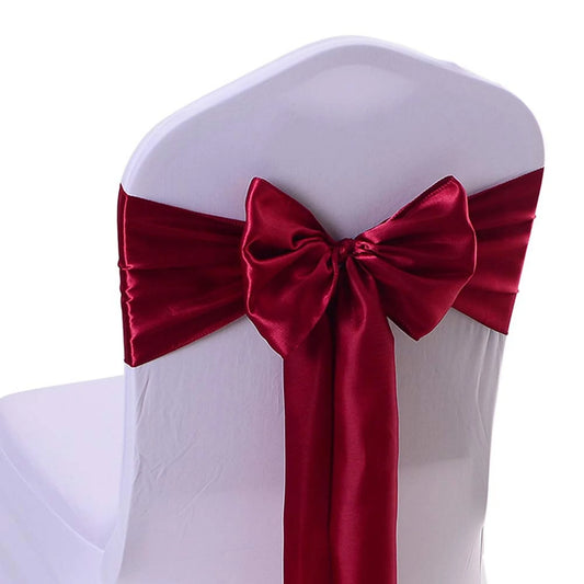 Satin chair waist belt wedding banquet chair bow party decoration adjustable ribbon for table decoration