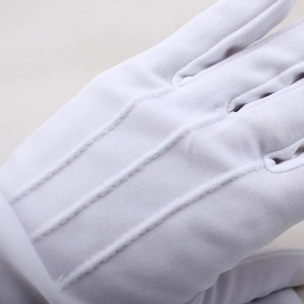 Fashion Design 1 Pair White Dress Gloves White Honor Guard Parade Santa Lady Men Check Hot Sale Solid Color Dress Gloves