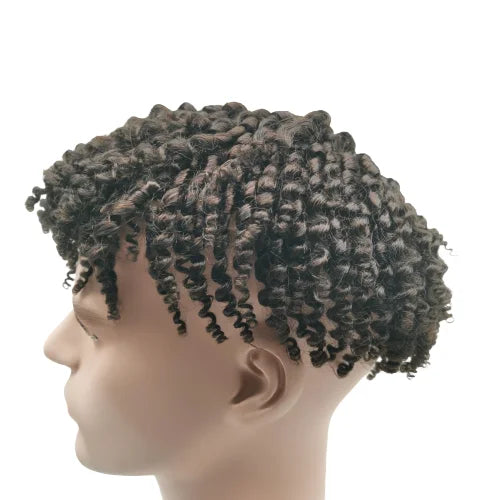 NLW 8mm Afro Curl Men Toupee 10*8 Hair replacement system for Men Full Lace Hair pieces Hair prosthesis  Hair units base