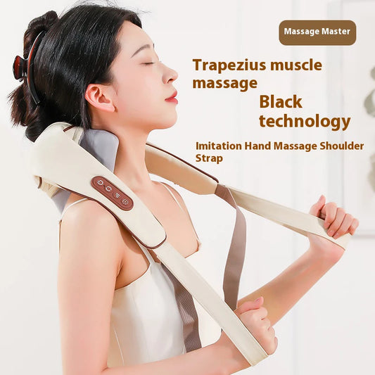 Neck and Shoulder Massager Wireless Shoulder and Back Kneading Massage Shawl Trapezius Neck Cervical Masajeador