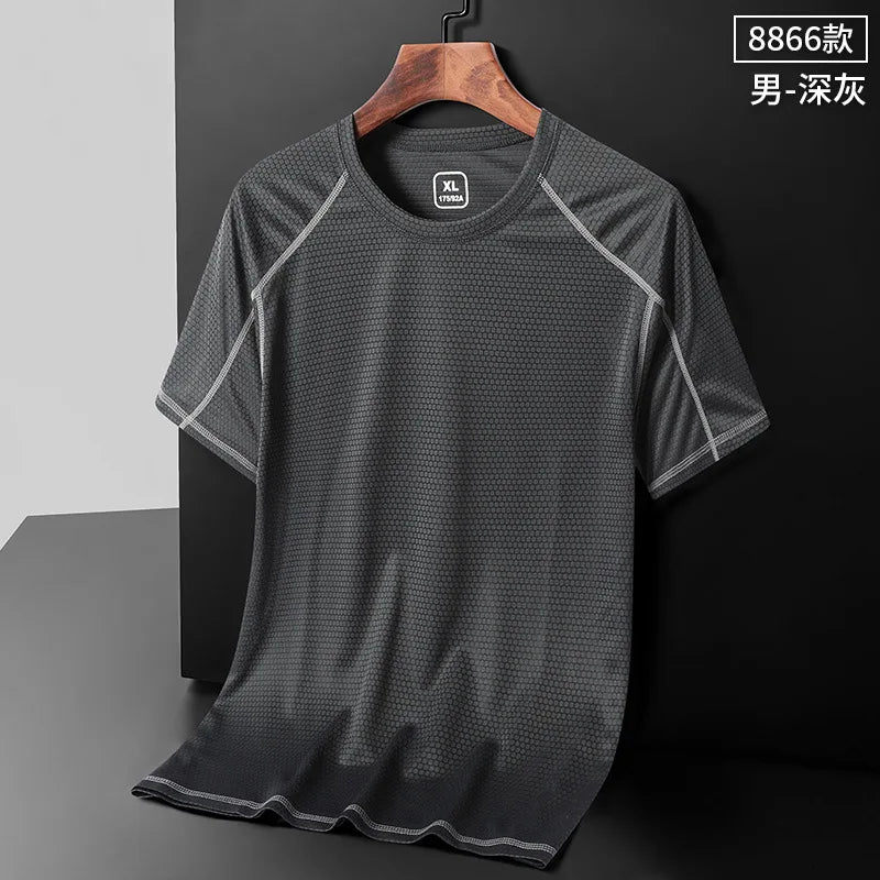 NASA GISS 2024 New Second Open Group Purchase Stall Spot Ice Silk T-shirt Men's Short sleeved Loose Quick Drying Top Silk Smooth