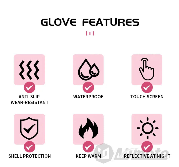 Suomy Winter Warm Motorcycle Gloves Windproof Waterproof Female Motorbike Riding Gloves Women Pink Motocross Moto Guantes