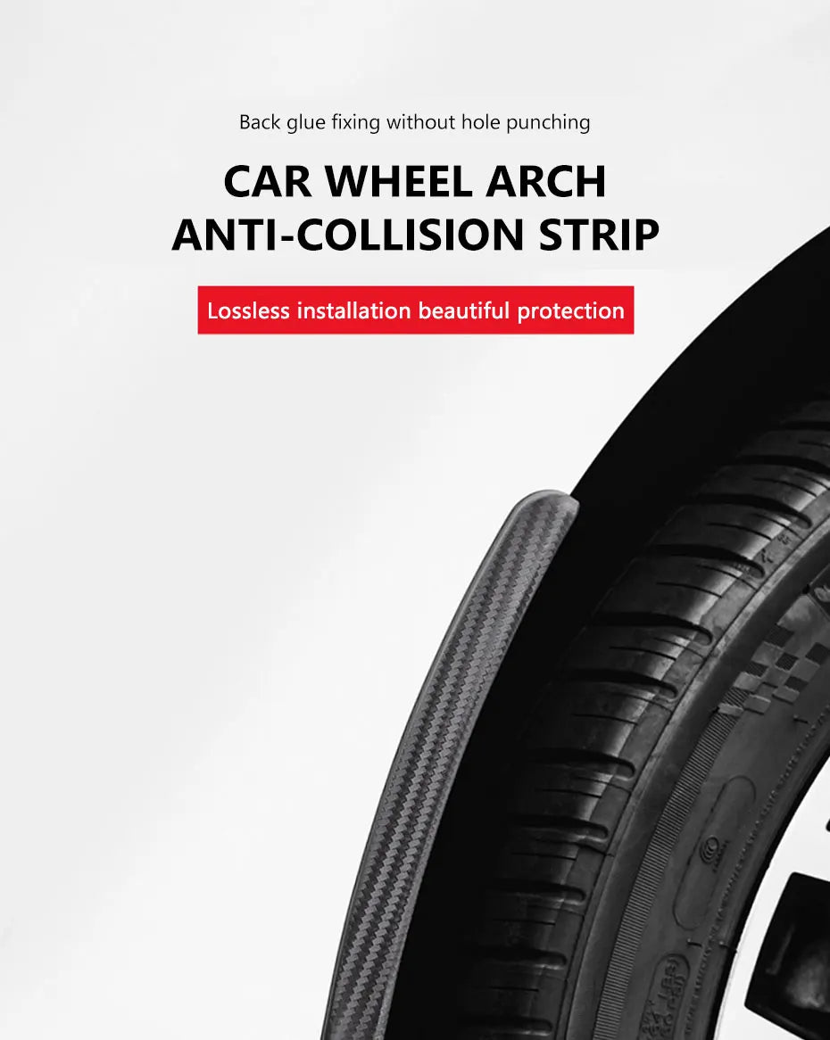 BLALION Car Fender Protector Strip Universal Front Tyre Strip Anti Scratch Protector Wheel Tyre Eyebrow Mud Guard Glue Stickers