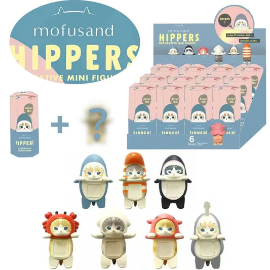 Kawaii Mofusand Hippers Series Blind Box Action Figure Cute Doll Mystery Box Mobile Phone Car Decor Accessories Toys