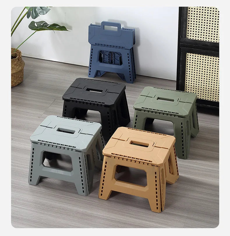 Folding stool, kindergarten low thickened maza stool, outdoor camping chair, household portable stall small bench