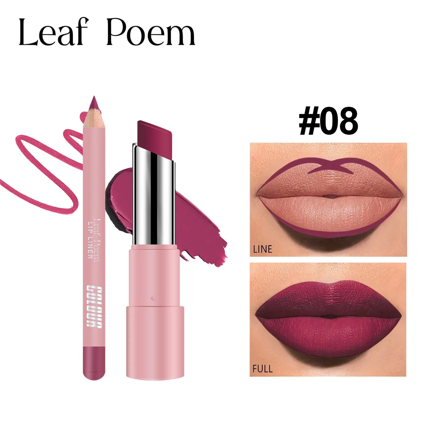 Velvet Matte Lip Liner Lipstick Pen Set Red Contour Tint Lipstick Sexy Red Contour Tint Lipstick Non-stick Cup Lipliner Pen Make