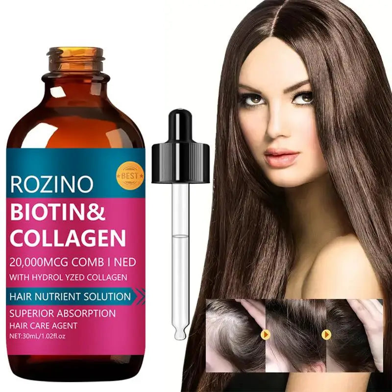 Biotin Hair Shampoo Hair Thickening Strengthening Root Oil Control Hair Volumizing Shampoo Biotin Hair Serum 30ml/100g Hair Care