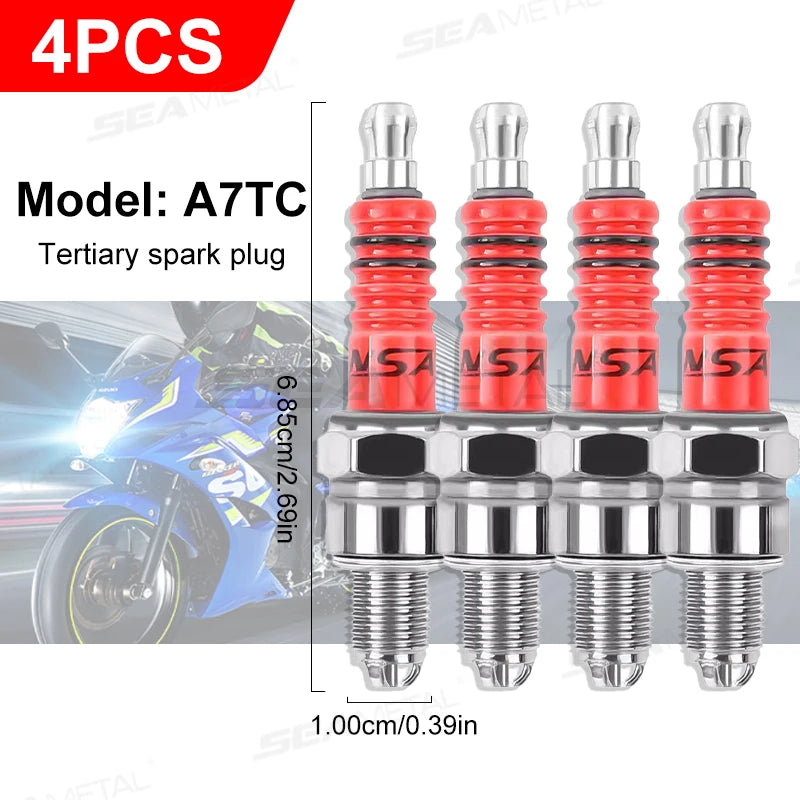 BLALION Racing Spark Plug 3 Triple Electrode A7TC D8TC For GY6 CG 50 70 110 125 150CC Motorcycle Atv Scooter Dirt Bike Go Kart