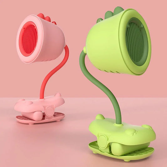 Baby Stroller Portable Fan USB Rechargeable Desktop Electric Fans 3 Speed Wind Automatic Rotary Fan Mosquito Repellent