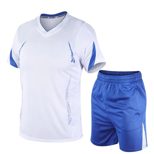 Sports suit men's summer fitness short sleeve T-shirt men's fast drying clothes running loose casual Sportswear large