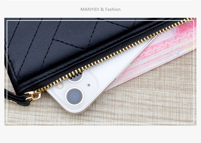 Women's Wallet Long Zipper Handheld Bag Fashionable, Simple, and Large Capacity Wallet Mom's Wallet Mobile Zero Wallet