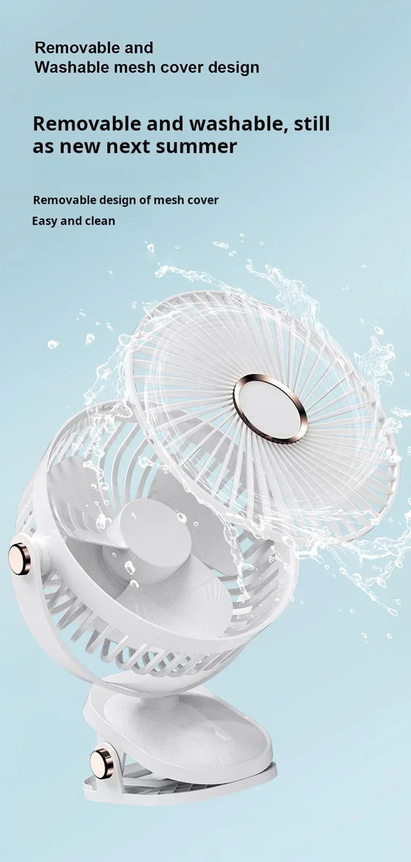 New 3 in 1 Portable Mini Clip Fan Rechargeable Air Circulator Wireless Electric Fan With Led Light Clip-on Home handheld Fan