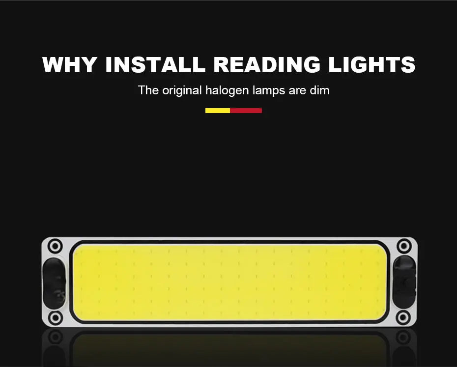 BLALION LED Car COB Light Interior Readling Lamp for Truck Van Boat Dome Lights High Brightness Panel Bulb with Switch 12V-24V