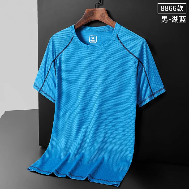 NASA GISS 2024 New Second Open Group Purchase Stall Spot Ice Silk T-shirt Men's Short sleeved Loose Quick Drying Top Silk Smooth