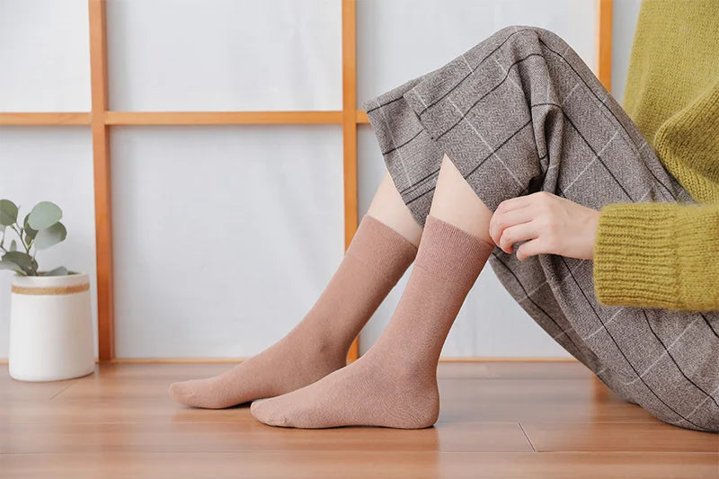 Socks women's Cotton Business Casual Soft Comfortable Solid Color Elastic Long Sock