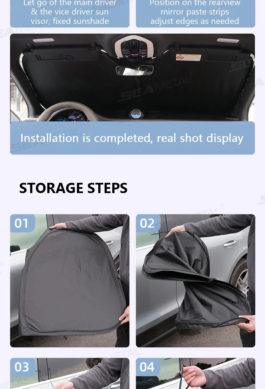 BLALION Folding Car Front Windshield Sun Shade Cover Visor Protector Interior Anti UV Sun Windscreen Parasol Auto Accessories