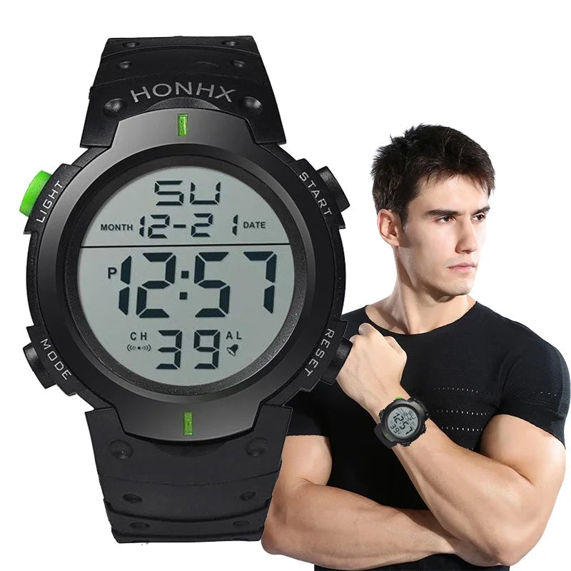 Kegllect Men Sports Digital Watch Waterproof Silicone LED Stopwatch Date Rubber Band Wrist Watches
