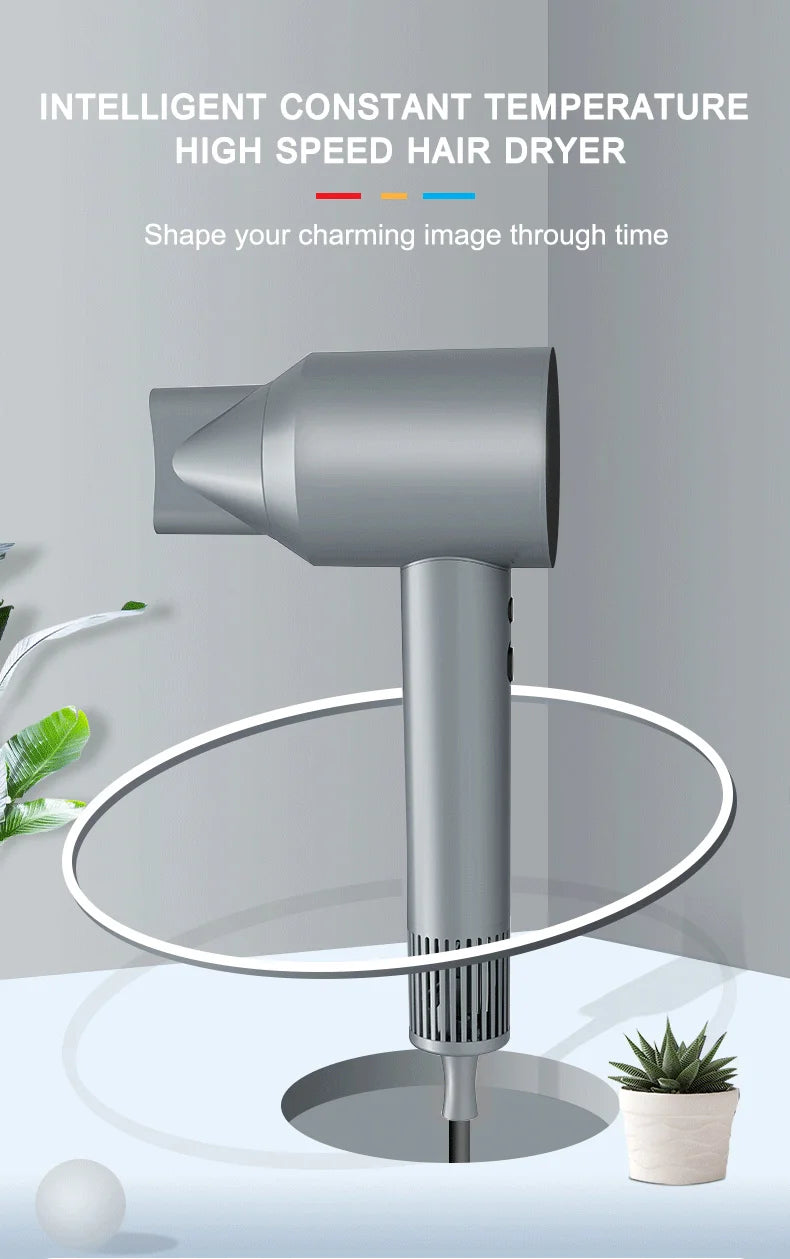 PuRuiKai Hair Dryer  Hot Air Comb Function Professional Electric Hair Brush Multifunction Salon Style Tool Fast Dry Blow Dryer