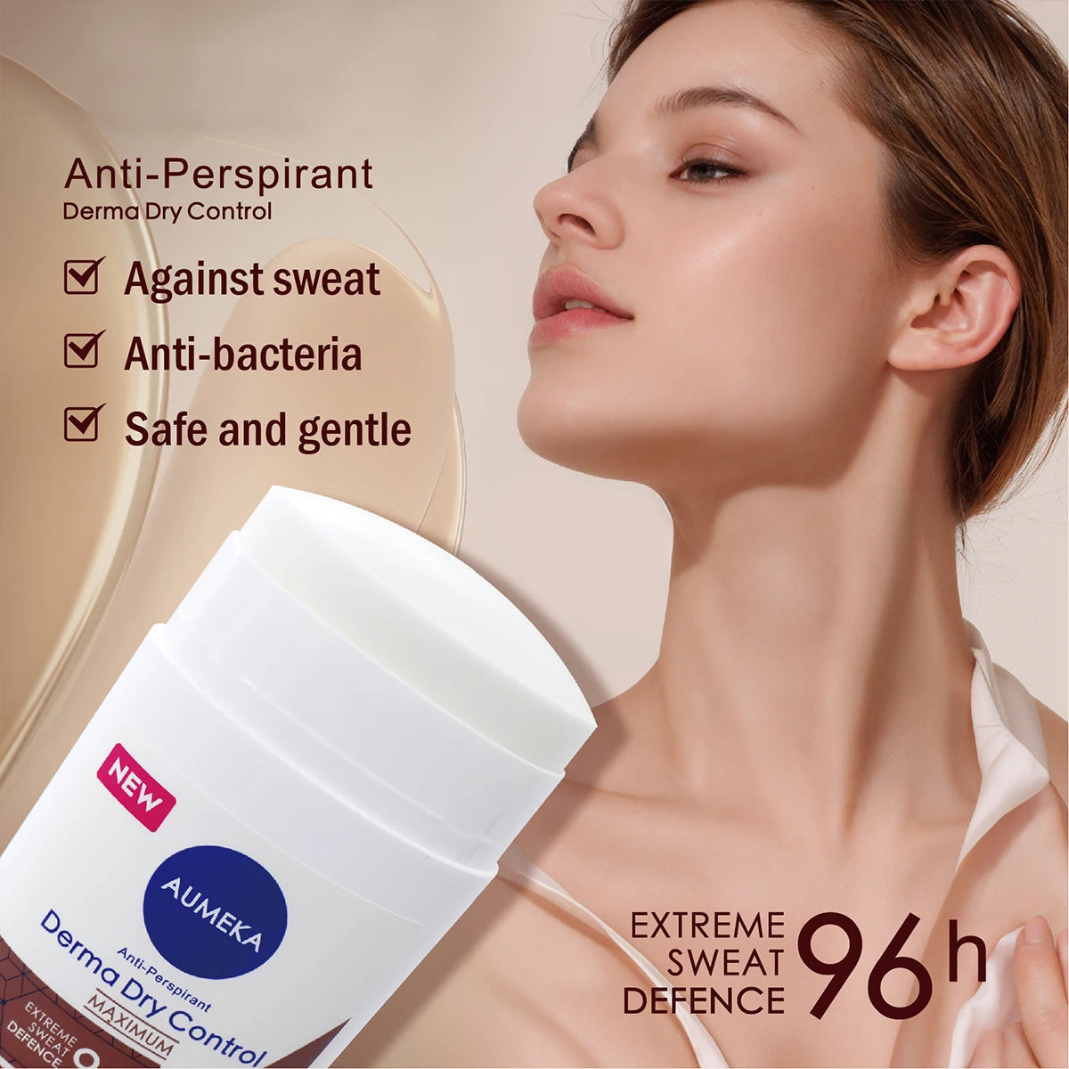 Women's large capacity long-lasting 24-hour anti sweat cream stick, anti sweat long-lasting dryness and deodorization