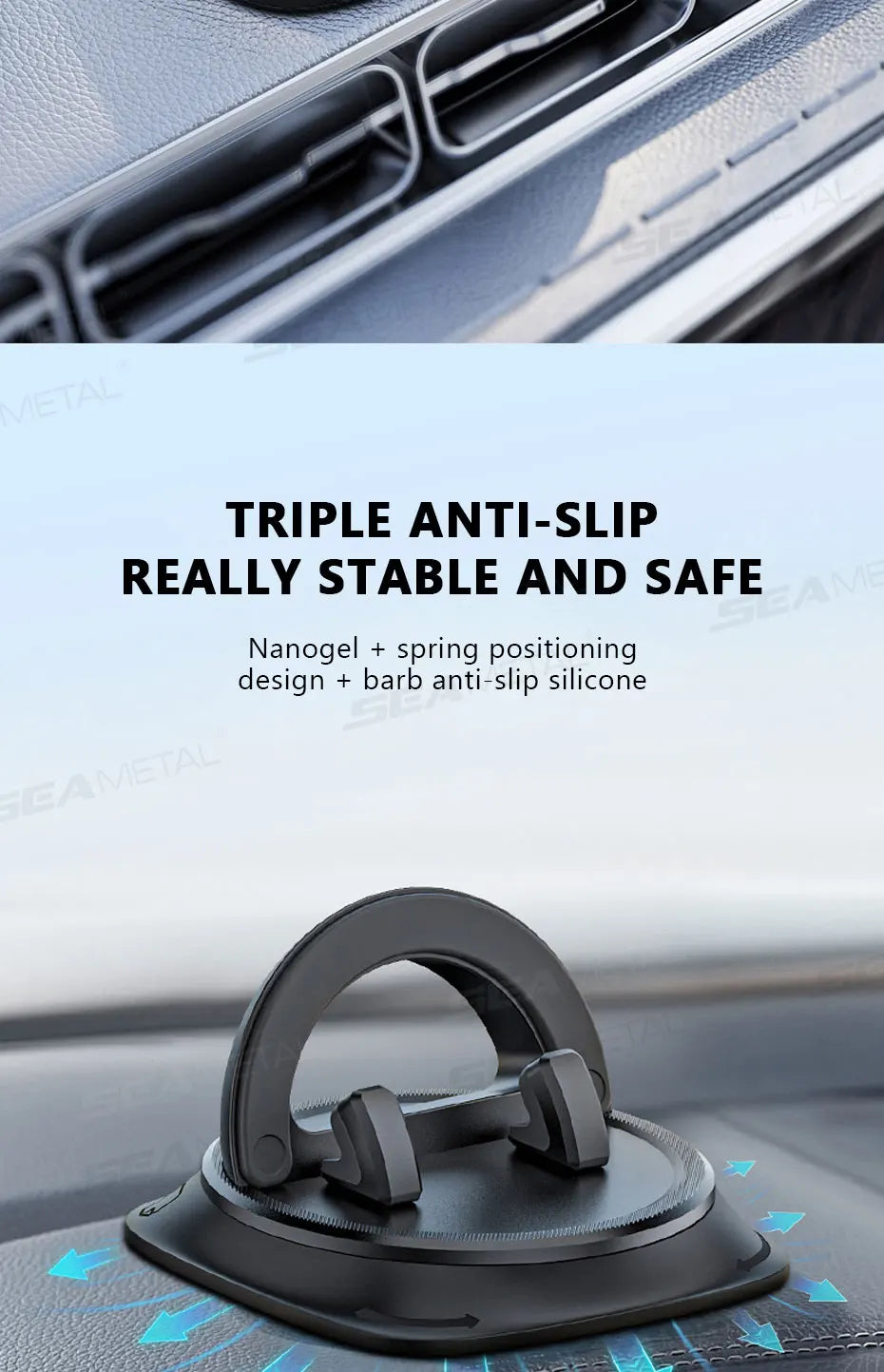 BLALION 360° Rotation Car Phone Holder Mat Pad Dashboard Automatic Clamping Anti Slip Anti bumping Stand For Phone GPS Bracket