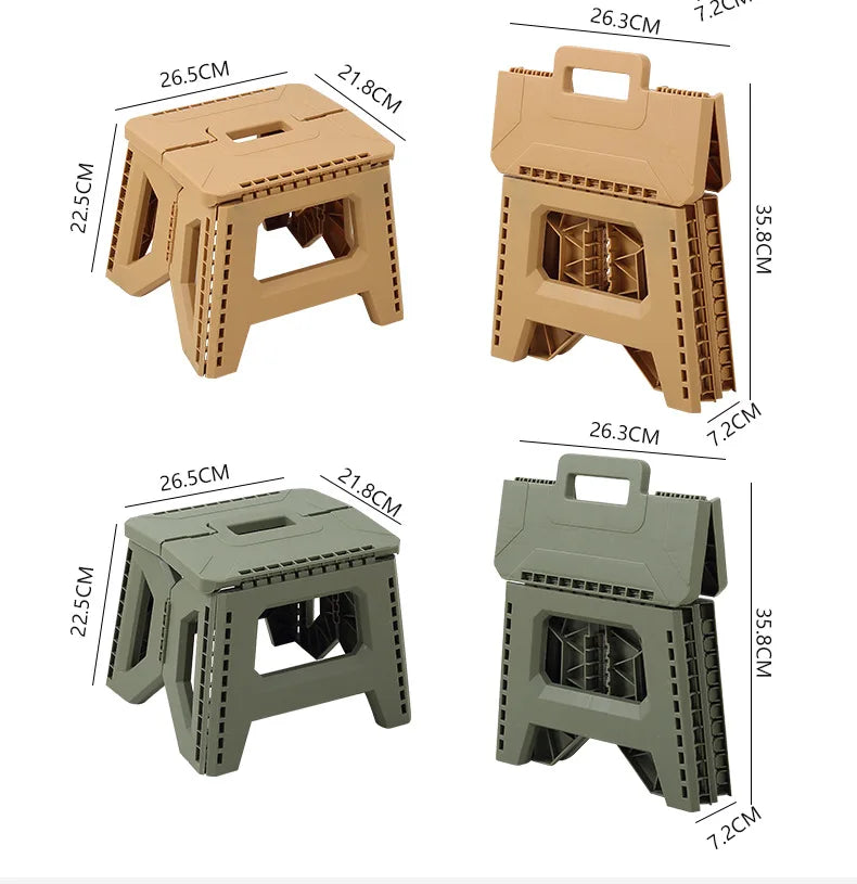 Folding stool, kindergarten low thickened maza stool, outdoor camping chair, household portable stall small bench