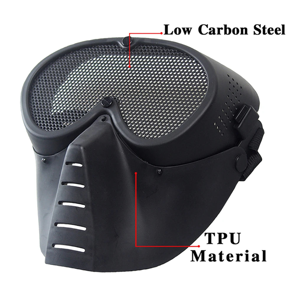 Breathable Full Face Tactical Mask, Airsoft Paintball, CS Wargame Sports Mask, Cool Cosplay Masks