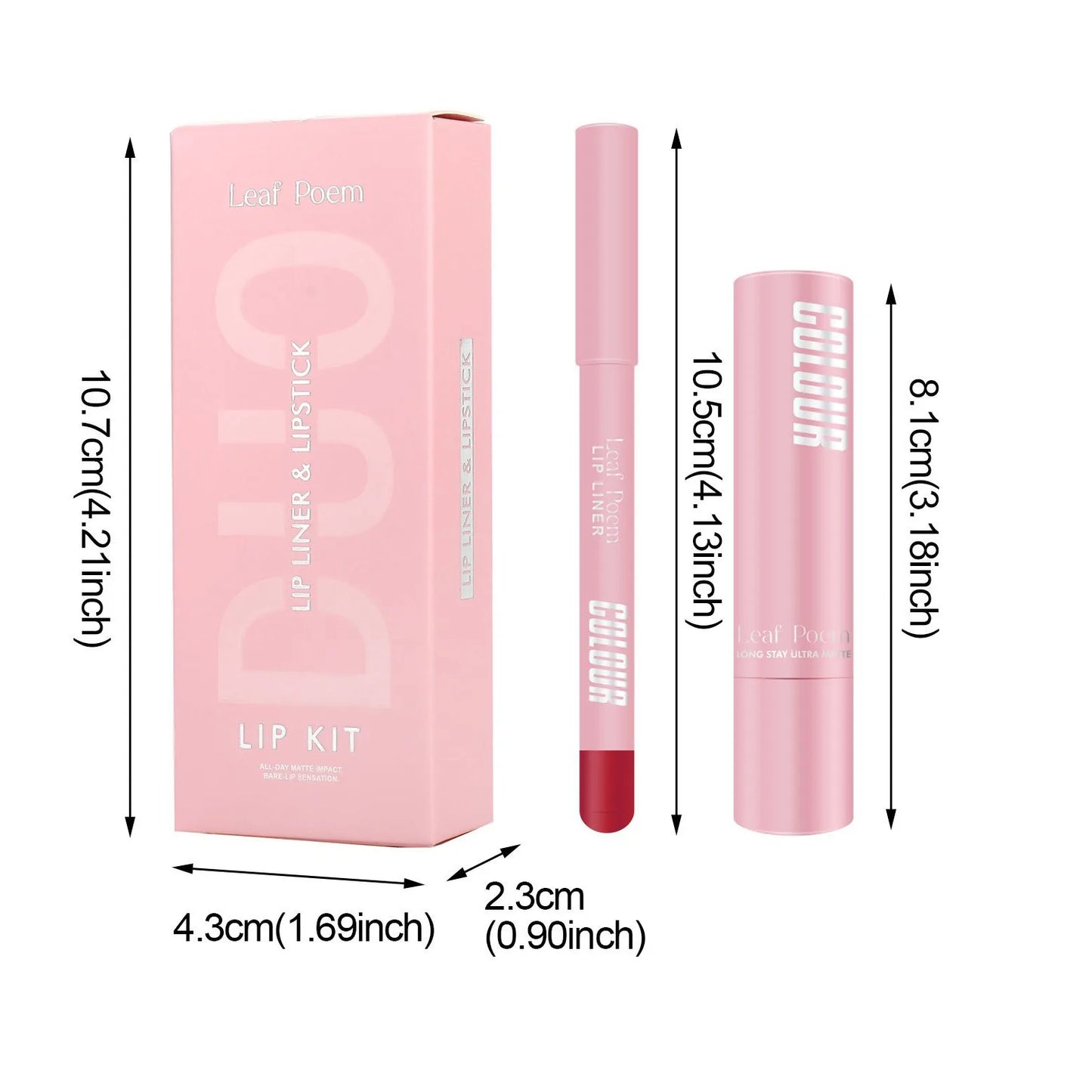 Velvet Matte Lip Liner Lipstick Pen Set Red Contour Tint Lipstick Sexy Red Contour Tint Lipstick Non-stick Cup Lipliner Pen Make