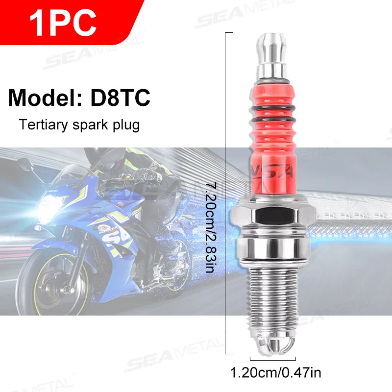 BLALION Racing Spark Plug 3 Triple Electrode A7TC D8TC For GY6 CG 50 70 110 125 150CC Motorcycle Atv Scooter Dirt Bike Go Kart
