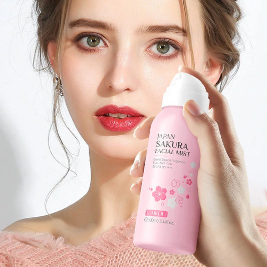 LAIKOU Sakura Facial Mist  Toner Hydrating Moisturize Gentle Repair Brightening Skin Improve Glow Serum Toner Spray 100ml