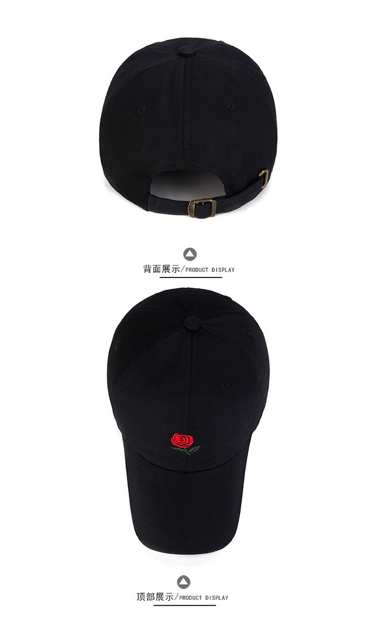 Unisex rose embroidery baseball cap for Men Women flower cap rapper Street hip pop hats cap outdoor sports men female hat