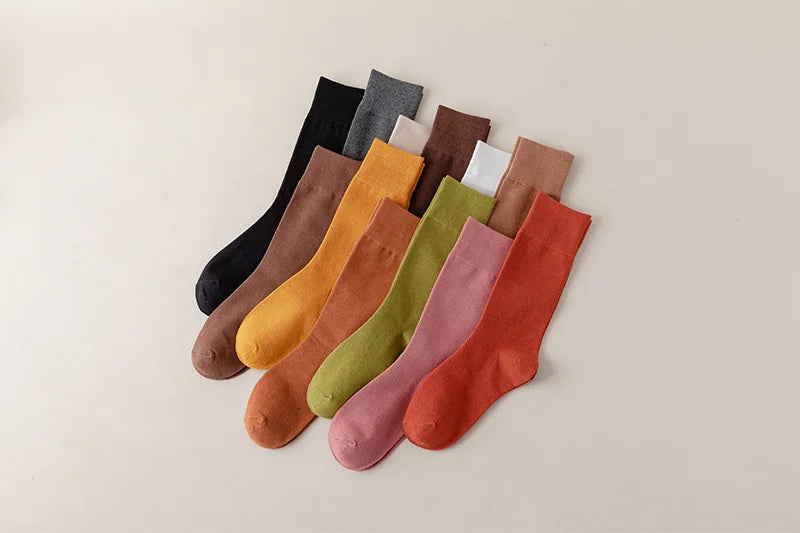 Socks women's Cotton Business Casual Soft Comfortable Solid Color Elastic Long Sock