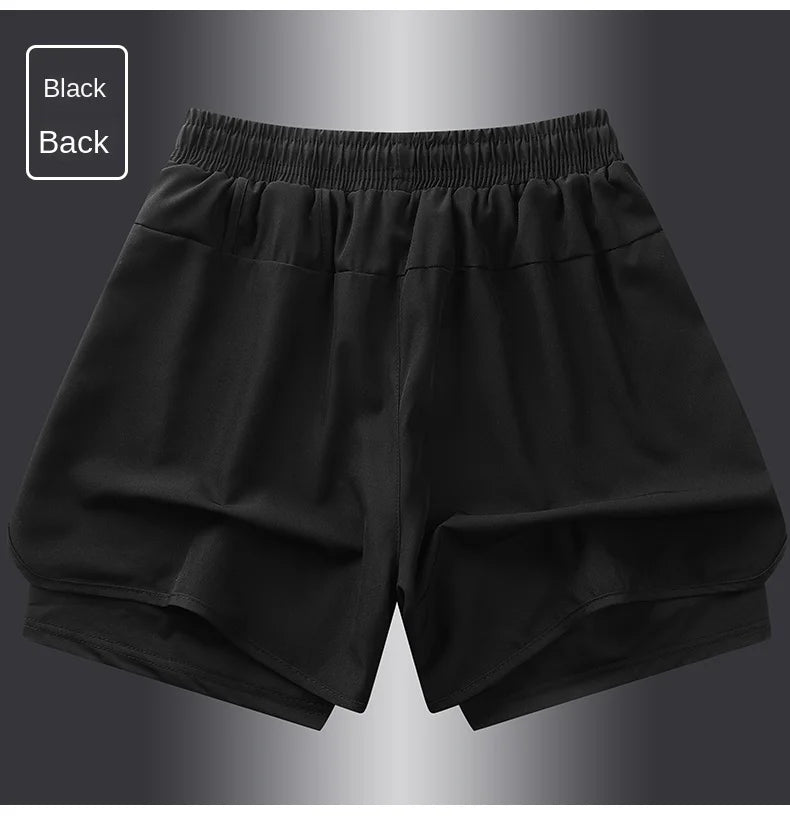 【 S-5XL 】 NASA GISS Sports Three Piece Pants Summer Popular Anti glare Double layered Sports Shorts for Men and Women Couples Ru
