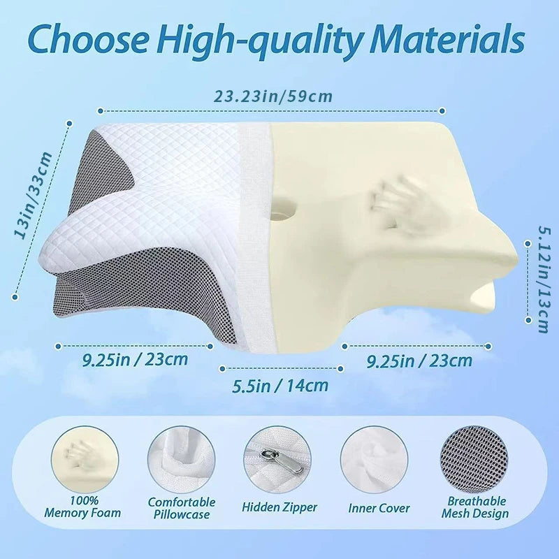 Ergonomic Memory Foam pillow 2 in 1 Help Sleep And Protect The Neck Cervical Orthopedic Travel Neck Pillow For Sleeping For Home