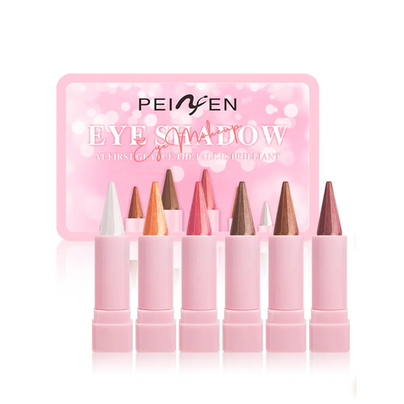 6-color color eye shadow eyeliner pencil stick set smoked eye shadow pen waterproof easy makeup eyeliner pencil cosmetics
