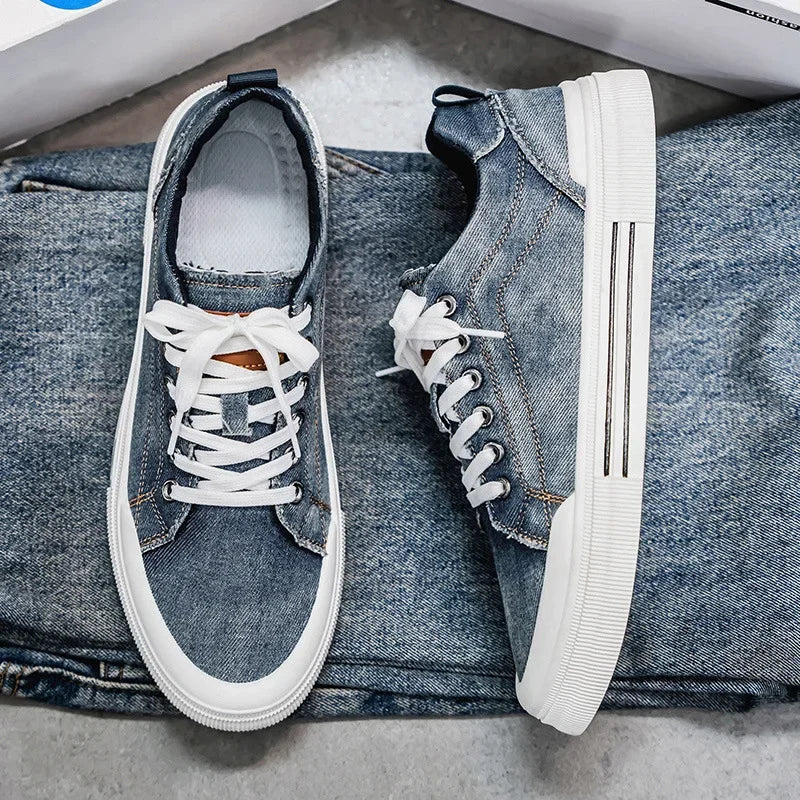 New Spring /Autumn Lightweight Breathable Men's Canvas Shoes Soft soled Casual Board Shoes Student Single Shoes