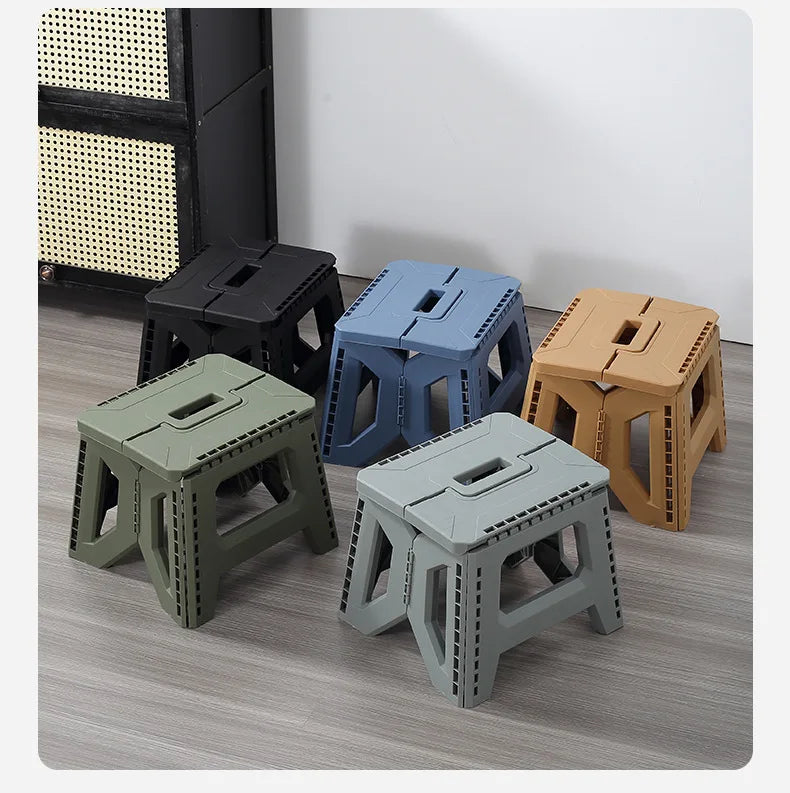 Folding stool, kindergarten low thickened maza stool, outdoor camping chair, household portable stall small bench
