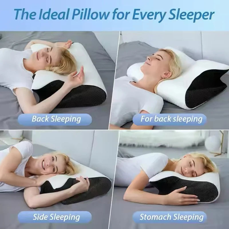 Ergonomic Memory Foam pillow 2 in 1 Help Sleep And Protect The Neck Cervical Orthopedic Travel Neck Pillow For Sleeping For Home