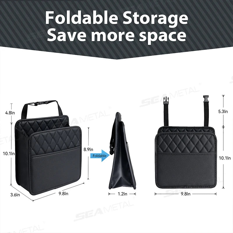 BLALION Multifunctional Car Seat Storage Bag Leather Storage Bag Garbage Bag Hanging Storage Bag Suitable For Most Car Models