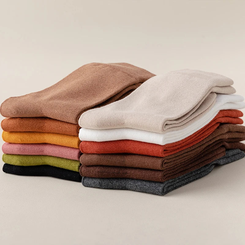 Socks women's Cotton Business Casual Soft Comfortable Solid Color Elastic Long Sock