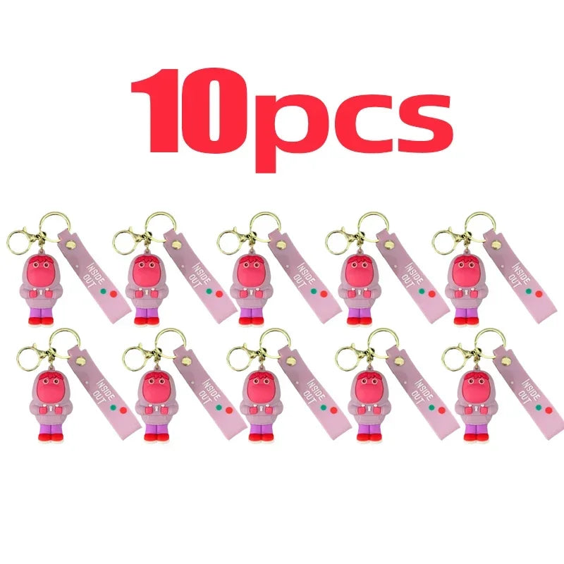 1-40PCS wholesale Inside Out 2 keychain Plush Cartoon Character keychain Pendant Personality Creative Glue Doll Small Pendant