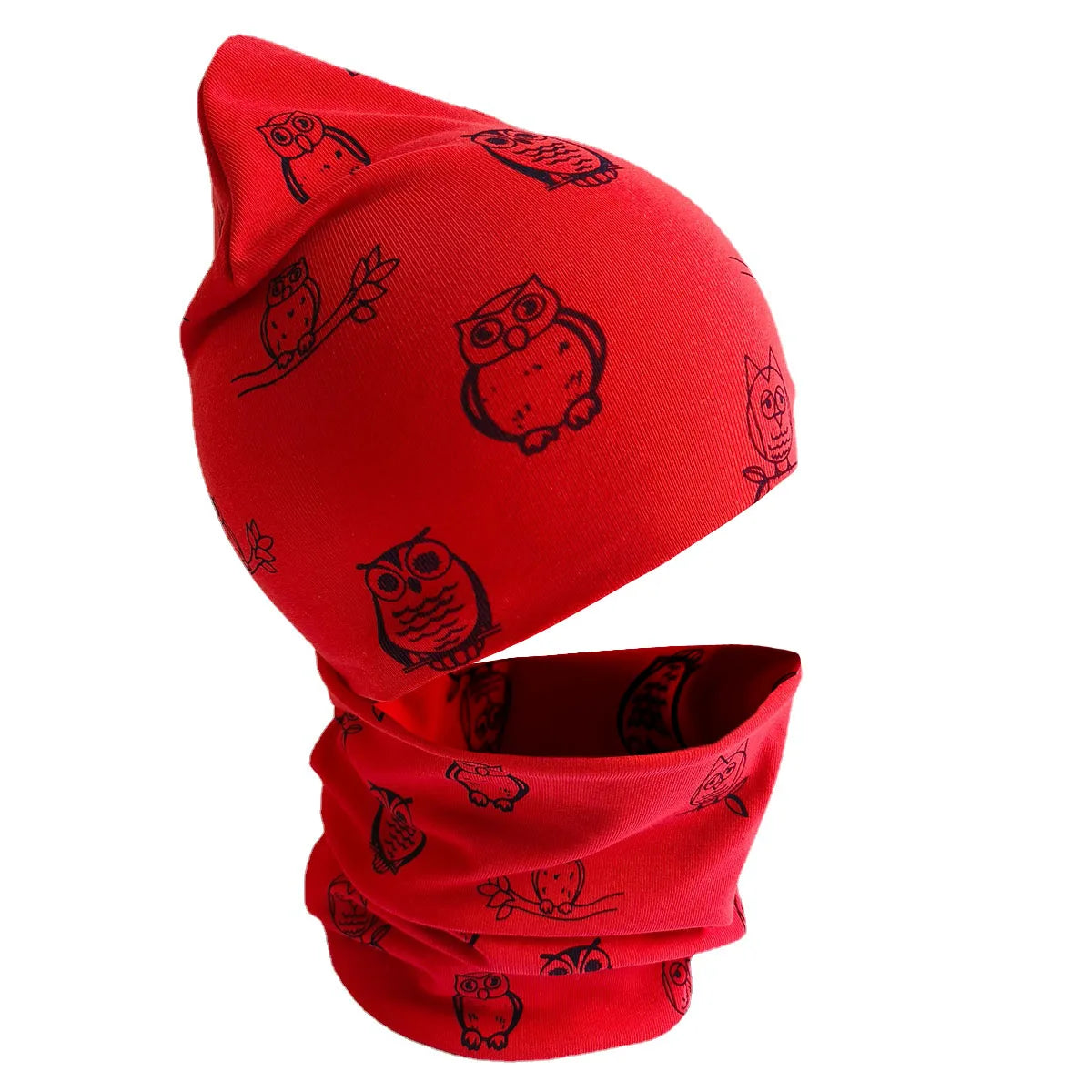Spring Autumn 2PCS Baby Beanie Hat Scarf Stars Print Warm Toddler Hat Scarf for Girls and Boys Infant Hats Set Kids Skull Caps