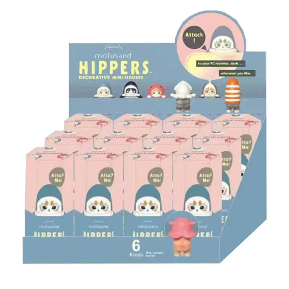 Kawaii Mofusand Hippers Series Blind Box Action Figure Cute Doll Mystery Box Mobile Phone Car Decor Accessories Toys