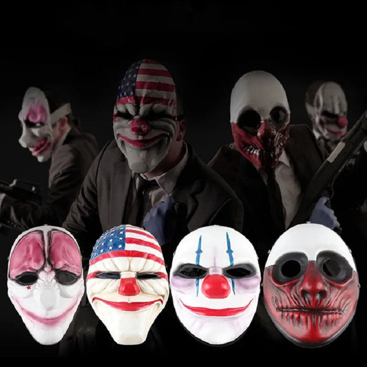 Game Pay Day 2 Clown Masks Horrible Masquerade Party Clown Mask Halloween Party Gift Adult Kids Film Theme Mask Cosplay Costume