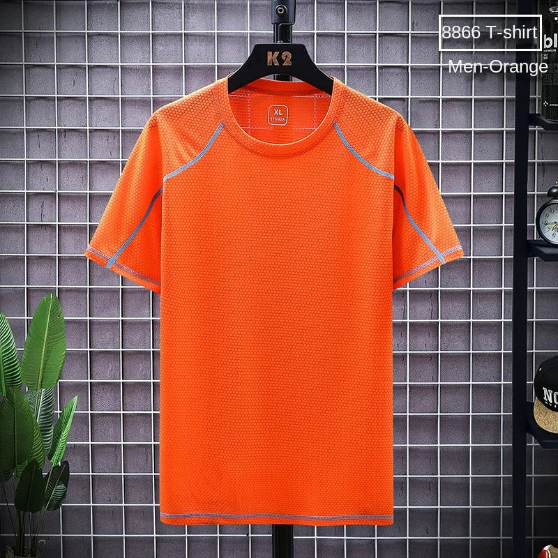 NASA GISS 2024 New Second Open Group Purchase Stall Spot Ice Silk T-shirt Men's Short sleeved Loose Quick Drying Top Silk Smooth