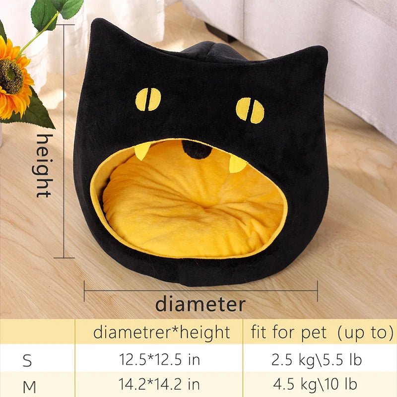 Cats Bed Halloween Goods Warm Houses and Habitats Winter Pet Christmas Puppy Accessories Dog All Kitten Supplies House Accessory
